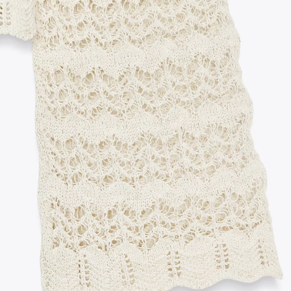 Zara Ivory Crochet Knit Top
POINTELLE KNIT SWEATER - Picture 4 of 8